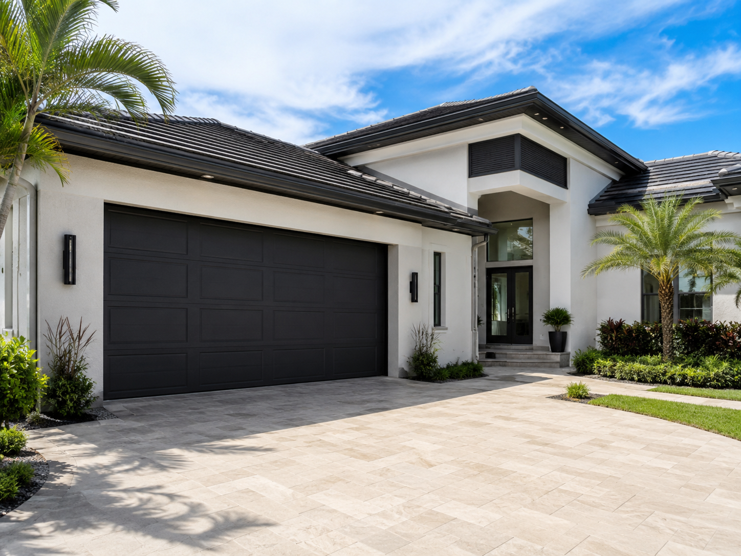 Residential garage door on Miami home