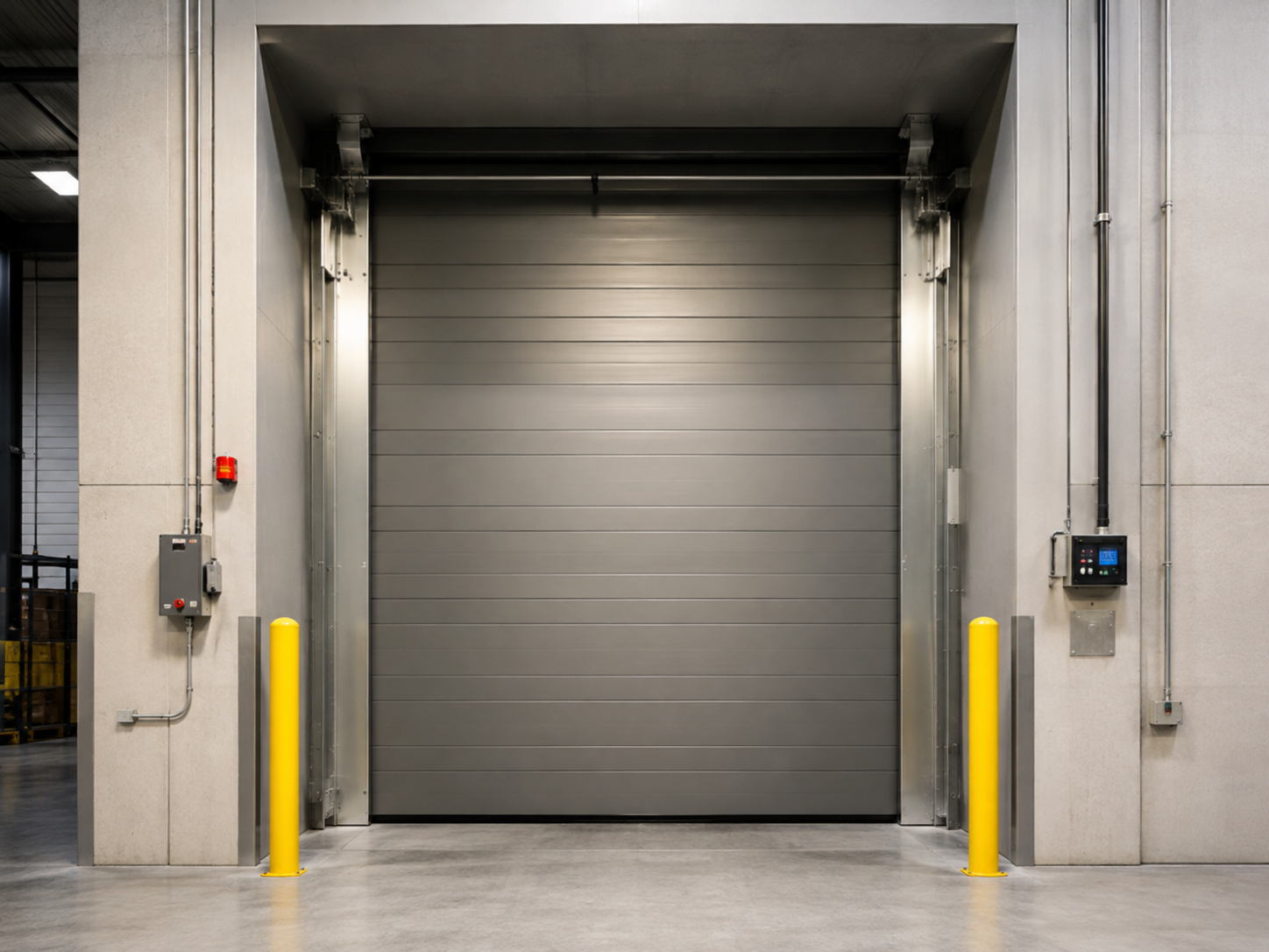 Commercial garage doors on warehouse