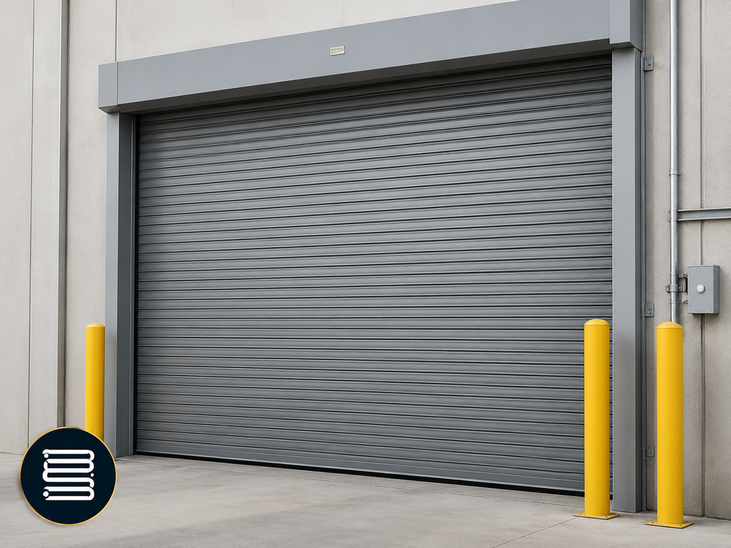 Technician repairing a garage door