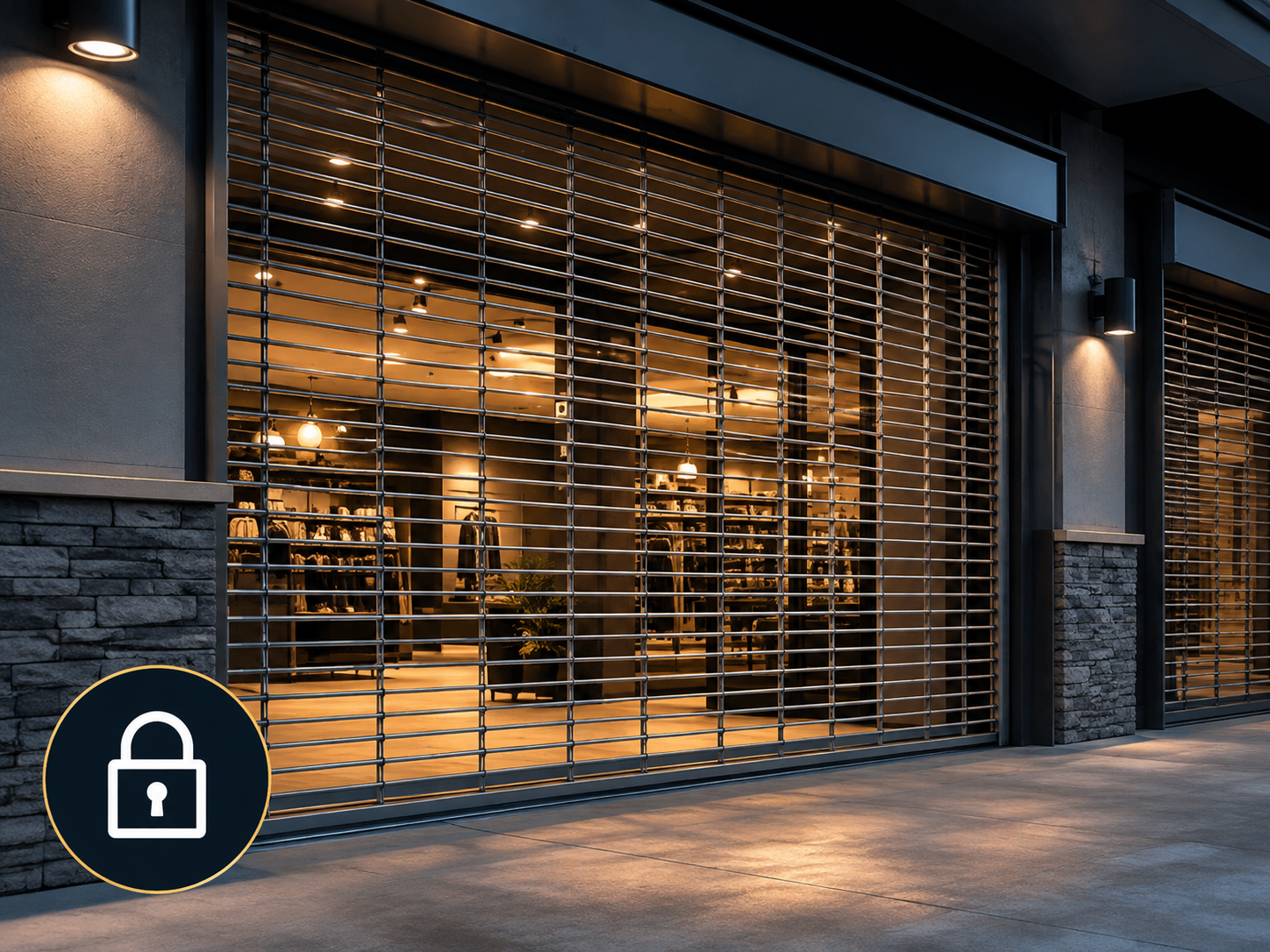 Commercial garage doors on warehouse
